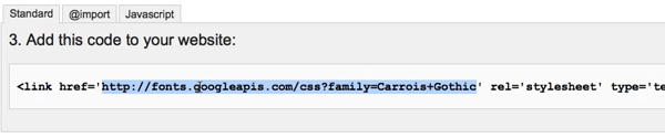 grab the URL portion from Google fonts